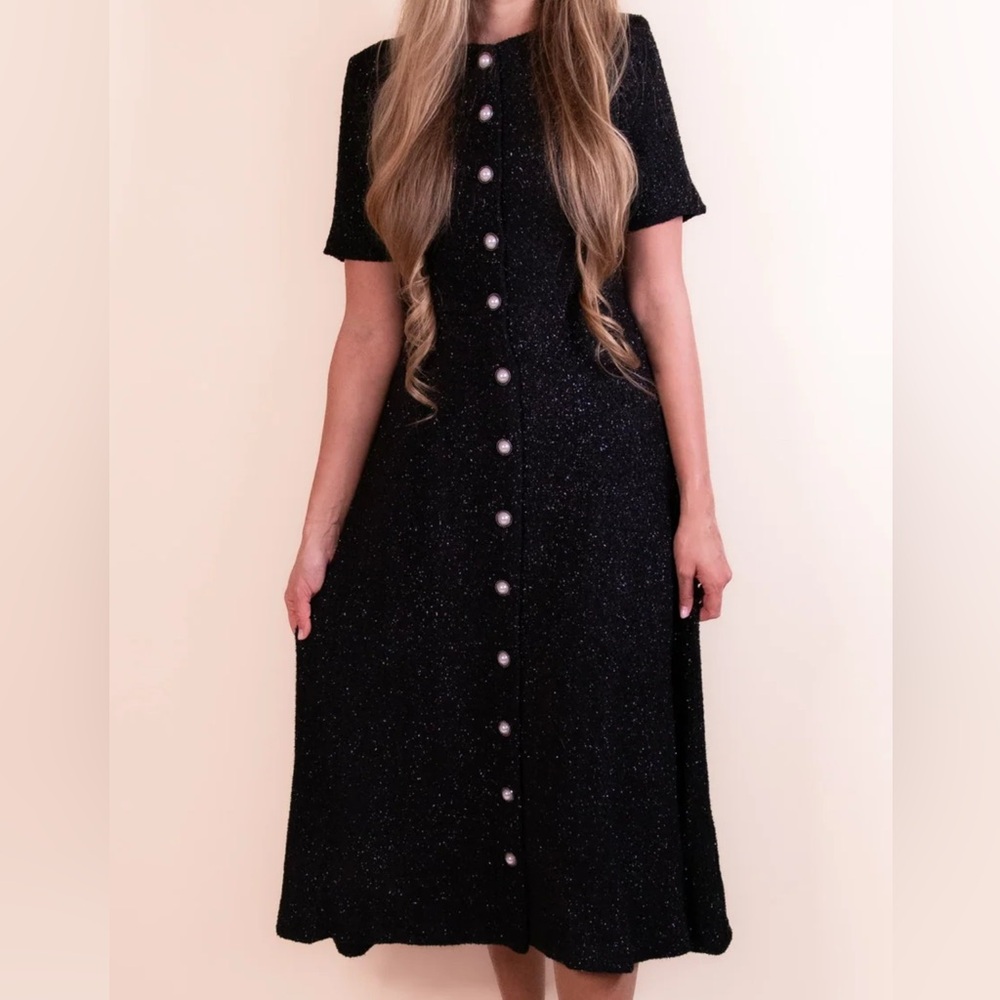 Elegant Black Button-Down Dress